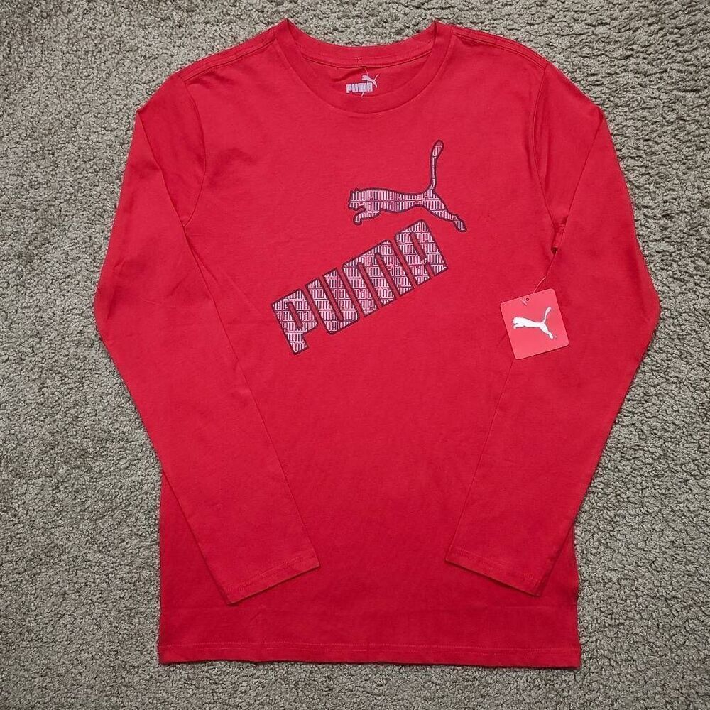 Puma Red Long Sleeve Boys T-Shirt -I